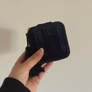 Never used sezane mini jewelry box in a velvet navy blue
